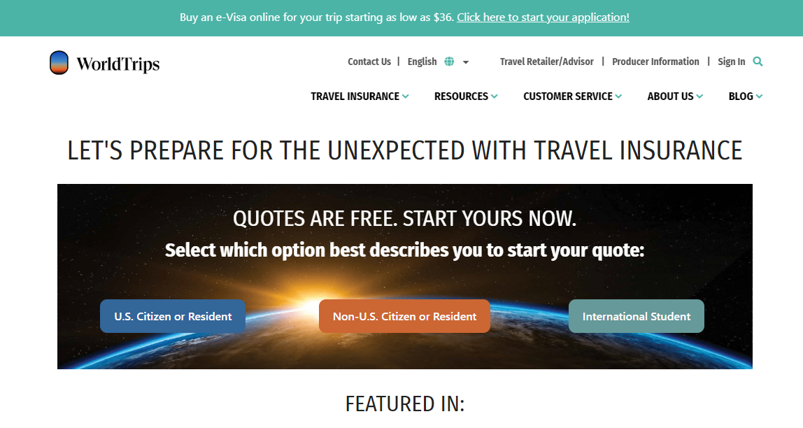 World Trip example page
