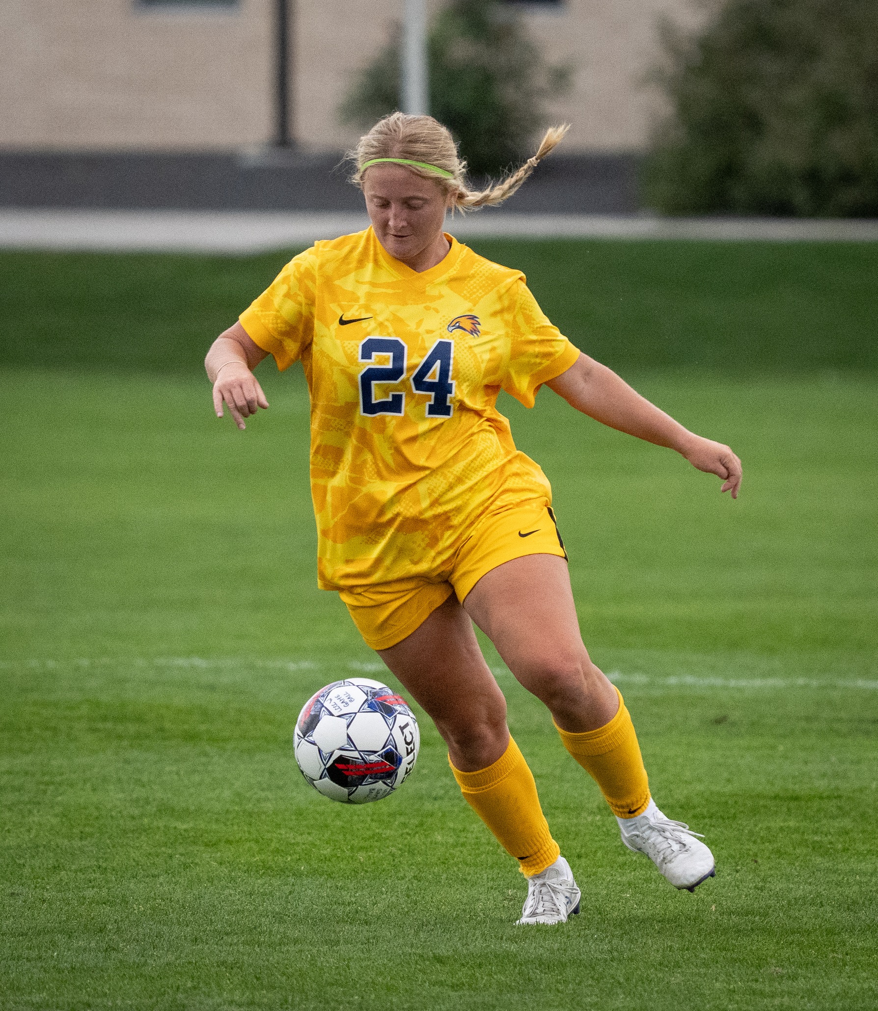 Emily Sheather bringing a ball under control