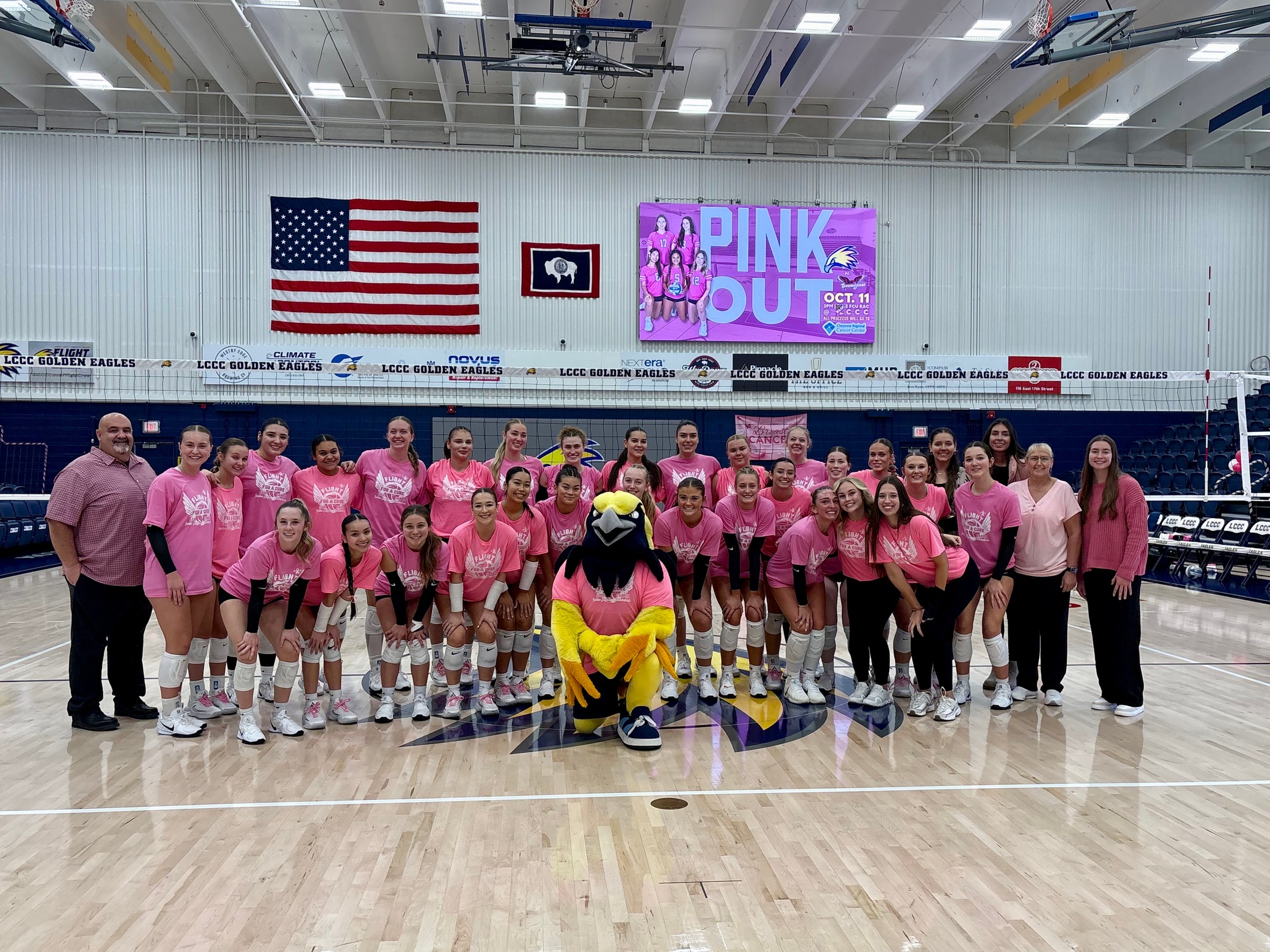 Golden Eagles Battle Hard in Flight for a Cure Match Against #15 Casper College